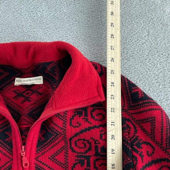 Vintage Baltic Inspirations M W womens Wool Blend Zip-Up Sweater Jacket 5613 - Picture 8 of 10